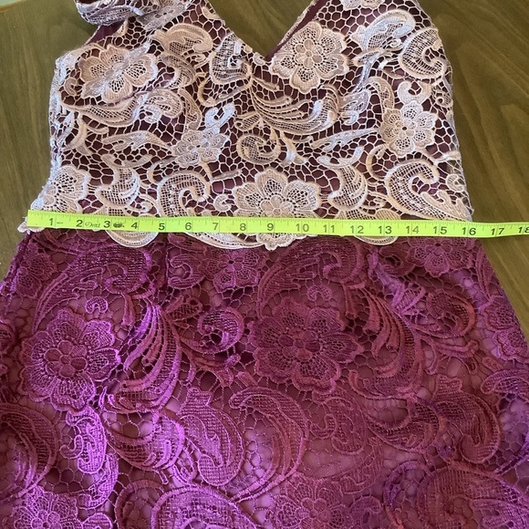 Adrianna Papell Purple Lace Cocktail Dress – Size 10 - Picture 3 of 8